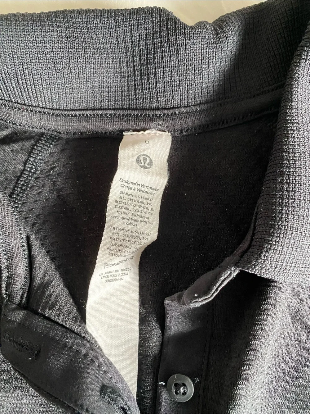Lululemon Swiftly Tech Short-Sleeve Polo Shirt size 6 Black